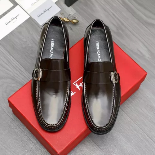 Replica Salvatore Ferragamo Leather Shoes For Men #1380662 $85.00 USD for Wholesale