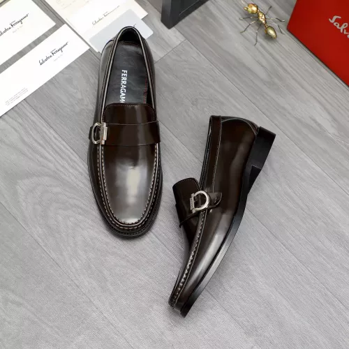 Replica Salvatore Ferragamo Leather Shoes For Men #1380662 $85.00 USD for Wholesale