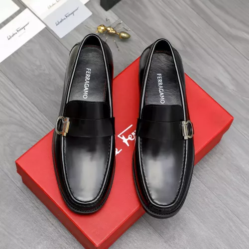 Replica Salvatore Ferragamo Leather Shoes For Men #1380663 $85.00 USD for Wholesale