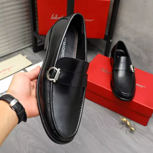 Replica Salvatore Ferragamo Leather Shoes For Men #1380663 $85.00 USD for Wholesale