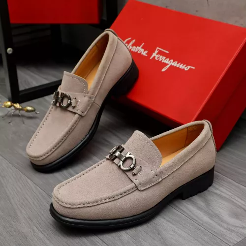 Replica Salvatore Ferragamo Leather Shoes For Men #1380669 $82.00 USD for Wholesale