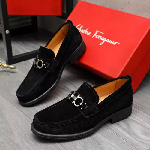 Replica Salvatore Ferragamo Leather Shoes For Men #1380672 $82.00 USD for Wholesale