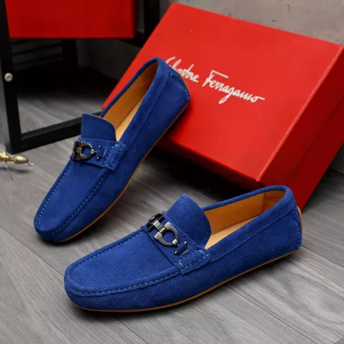 Replica Salvatore Ferragamo Leather Shoes For Men #1380675 $82.00 USD for Wholesale