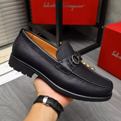 Replica Salvatore Ferragamo Leather Shoes For Men #1380681 $85.00 USD for Wholesale