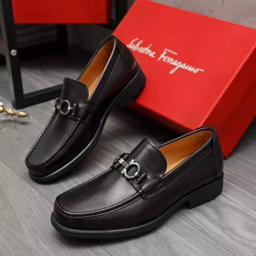 Replica Salvatore Ferragamo Leather Shoes For Men #1380683 $85.00 USD for Wholesale