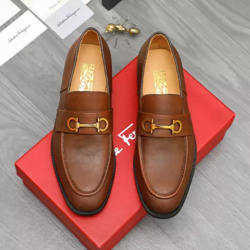 Replica Salvatore Ferragamo Leather Shoes For Men #1380691 $85.00 USD for Wholesale