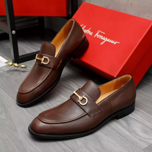 Replica Salvatore Ferragamo Leather Shoes For Men #1380695 $85.00 USD for Wholesale