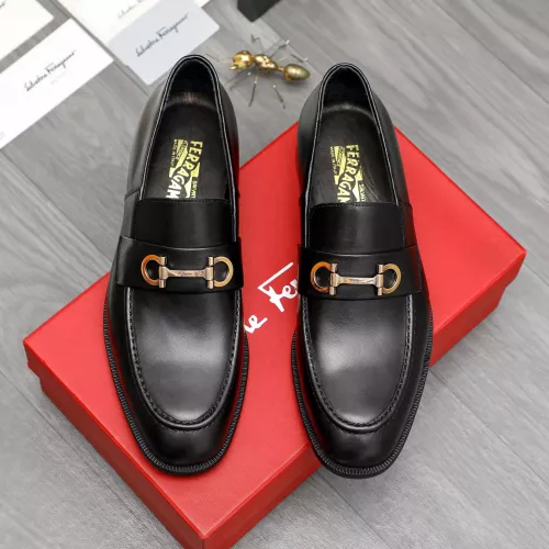 Replica Salvatore Ferragamo Leather Shoes For Men #1380698 $85.00 USD for Wholesale