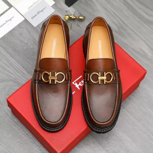 Replica Salvatore Ferragamo Leather Shoes For Men #1380701 $85.00 USD for Wholesale