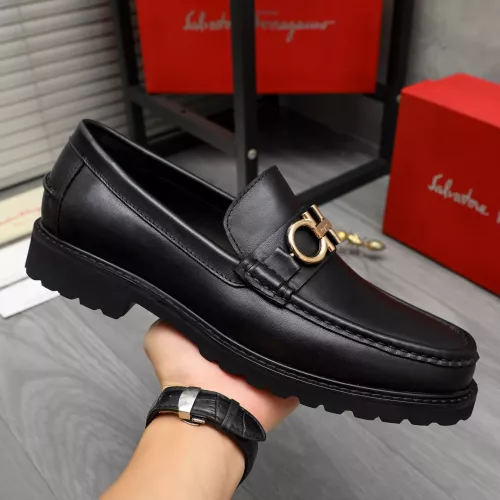 Replica Salvatore Ferragamo Leather Shoes For Men #1380713 $85.00 USD for Wholesale