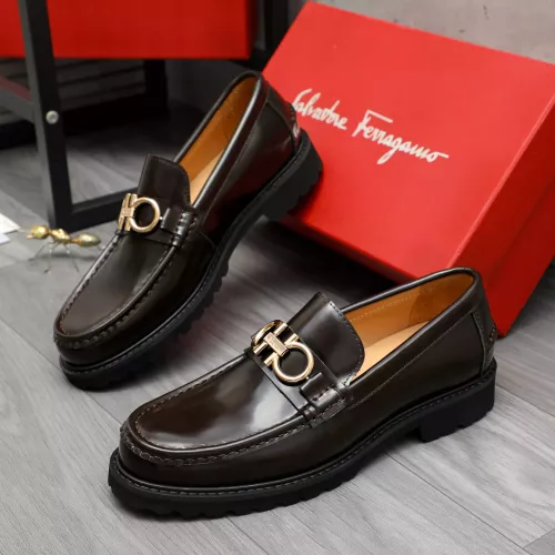 Replica Salvatore Ferragamo Leather Shoes For Men #1380714 $85.00 USD for Wholesale