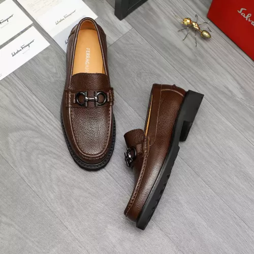 Replica Salvatore Ferragamo Leather Shoes For Men #1380722 $85.00 USD for Wholesale