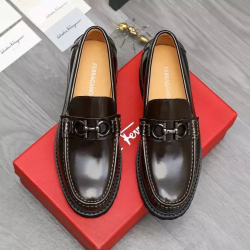 Replica Salvatore Ferragamo Leather Shoes For Men #1380726 $85.00 USD for Wholesale