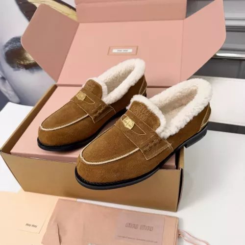 Wholesale MIU MIU Leather Shoes For Women #1381070 $105.00 USD, Wholesale Quality Replica MIU MIU Leather Shoes