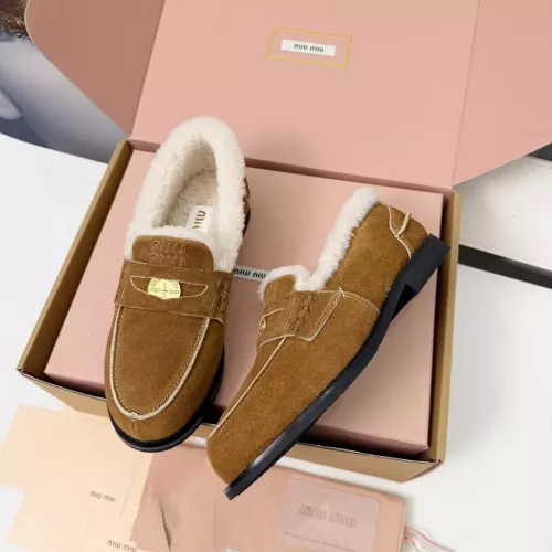 Replica MIU MIU Leather Shoes For Women #1381070 $105.00 USD for Wholesale