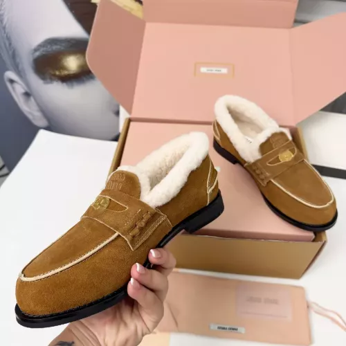 Replica MIU MIU Leather Shoes For Women #1381070 $105.00 USD for Wholesale