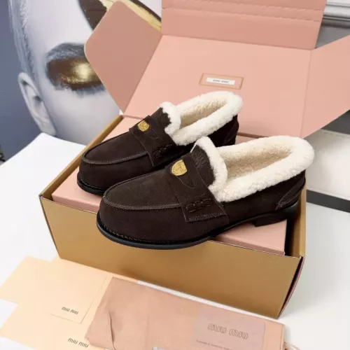 Wholesale MIU MIU Leather Shoes For Women #1381071 $105.00 USD, Wholesale Quality Replica MIU MIU Leather Shoes