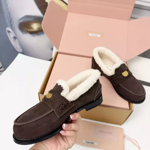 Replica MIU MIU Leather Shoes For Women #1381071 $105.00 USD for Wholesale