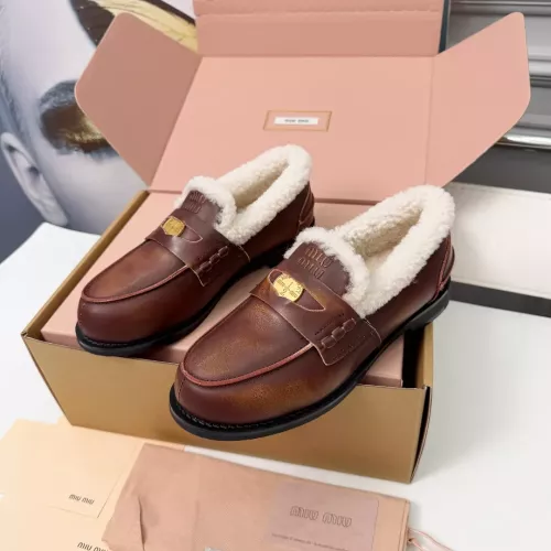 Wholesale MIU MIU Leather Shoes For Women #1381072 $105.00 USD, Wholesale Quality Replica MIU MIU Leather Shoes