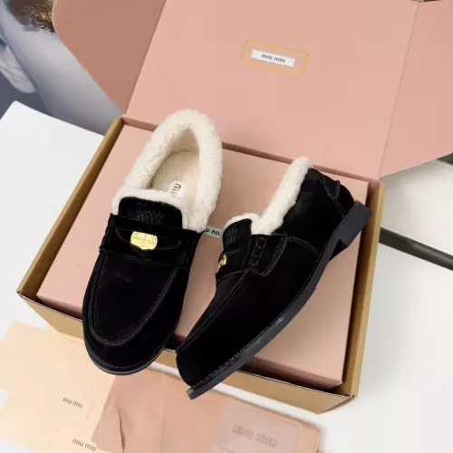Replica MIU MIU Leather Shoes For Women #1381074 $105.00 USD for Wholesale