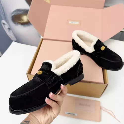 Replica MIU MIU Leather Shoes For Women #1381074 $105.00 USD for Wholesale