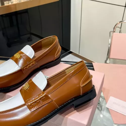 Replica MIU MIU Leather Shoes For Women #1381075 $102.00 USD for Wholesale