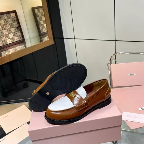 Replica MIU MIU Leather Shoes For Women #1381075 $102.00 USD for Wholesale