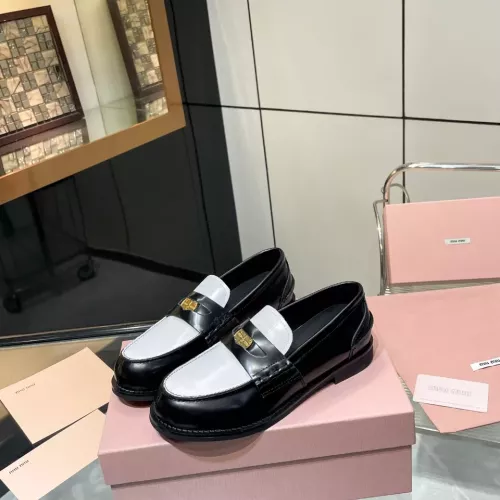 Wholesale MIU MIU Leather Shoes For Women #1381076 $102.00 USD, Wholesale Quality Replica MIU MIU Leather Shoes
