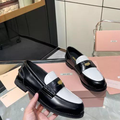 Replica MIU MIU Leather Shoes For Women #1381076 $102.00 USD for Wholesale