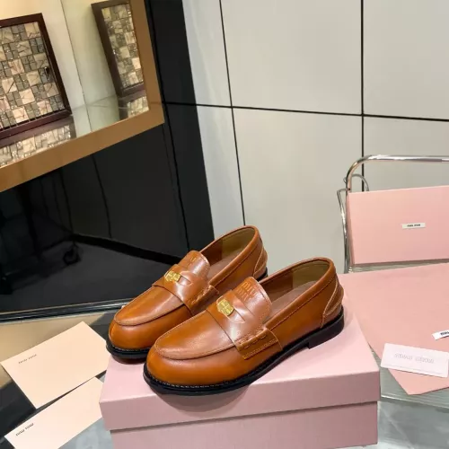 Wholesale MIU MIU Leather Shoes For Women #1381077 $102.00 USD, Wholesale Quality Replica MIU MIU Leather Shoes