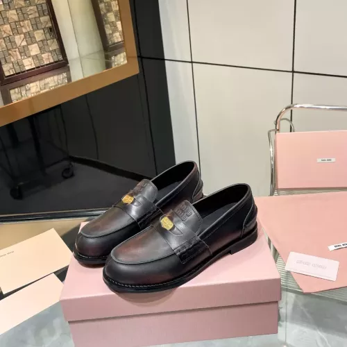 Wholesale MIU MIU Leather Shoes For Women #1381078 $102.00 USD, Wholesale Quality Replica MIU MIU Leather Shoes