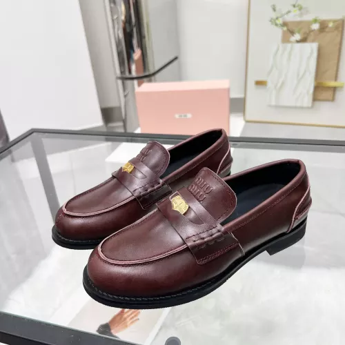 Wholesale MIU MIU Leather Shoes For Women #1381080 $102.00 USD, Wholesale Quality Replica MIU MIU Leather Shoes