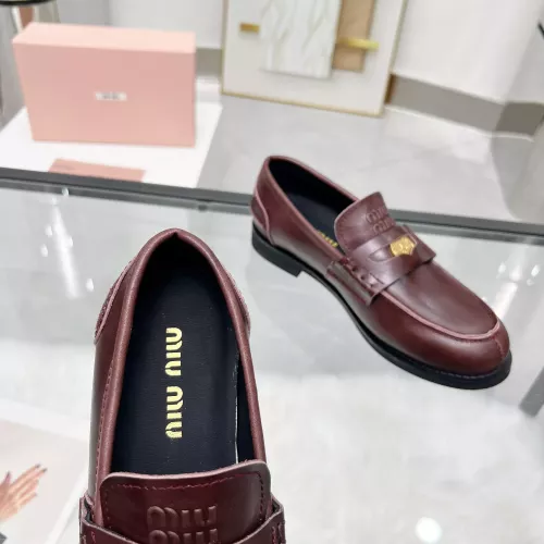 Replica MIU MIU Leather Shoes For Women #1381080 $102.00 USD for Wholesale