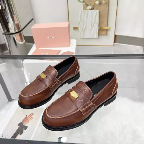 Wholesale MIU MIU Leather Shoes For Women #1381081 $102.00 USD, Wholesale Quality Replica MIU MIU Leather Shoes
