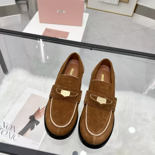 Replica MIU MIU Leather Shoes For Women #1381083 $102.00 USD for Wholesale