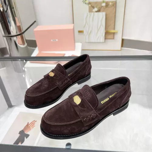 Wholesale MIU MIU Leather Shoes For Women #1381084 $102.00 USD, Wholesale Quality Replica MIU MIU Leather Shoes