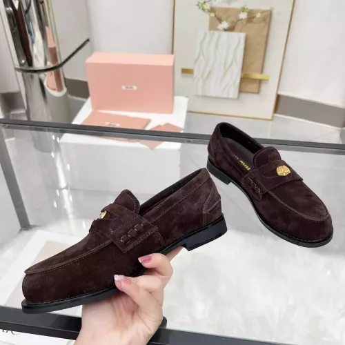 Replica MIU MIU Leather Shoes For Women #1381084 $102.00 USD for Wholesale