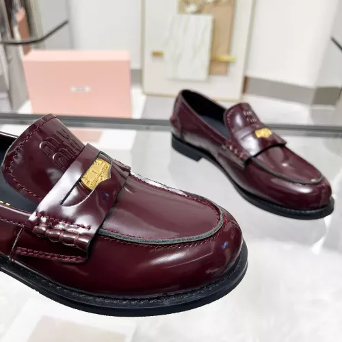 Replica MIU MIU Leather Shoes For Women #1381085 $102.00 USD for Wholesale