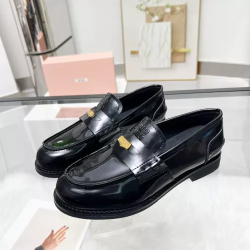 Wholesale MIU MIU Leather Shoes For Women #1381086 $102.00 USD, Wholesale Quality Replica MIU MIU Leather Shoes