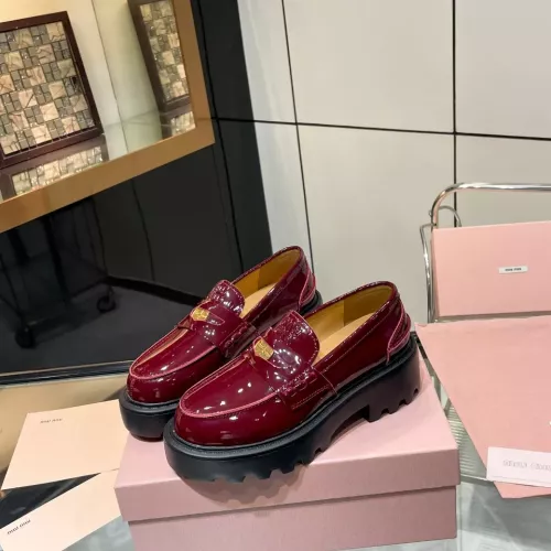 Wholesale MIU MIU Leather Shoes For Women #1381114 $105.00 USD, Wholesale Quality Replica MIU MIU Leather Shoes