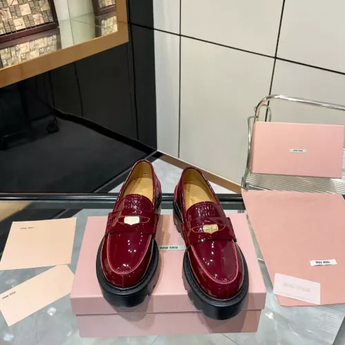 Replica MIU MIU Leather Shoes For Women #1381114 $105.00 USD for Wholesale