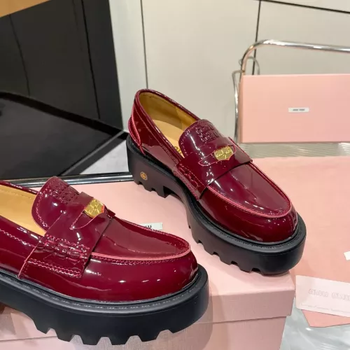 Replica MIU MIU Leather Shoes For Women #1381114 $105.00 USD for Wholesale