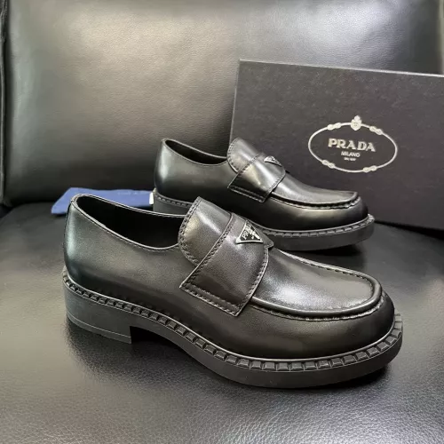 Replica Prada Leather Shoes For Men #1381119 $135.00 USD for Wholesale