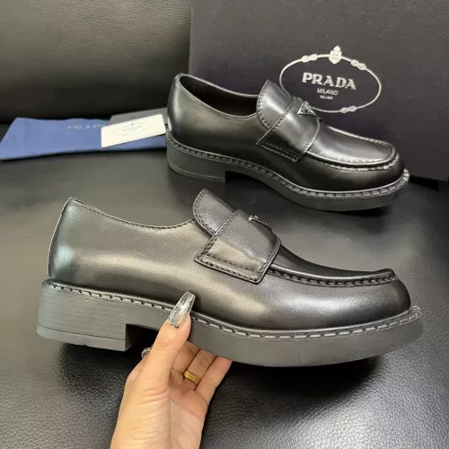 Replica Prada Leather Shoes For Men #1381119 $135.00 USD for Wholesale