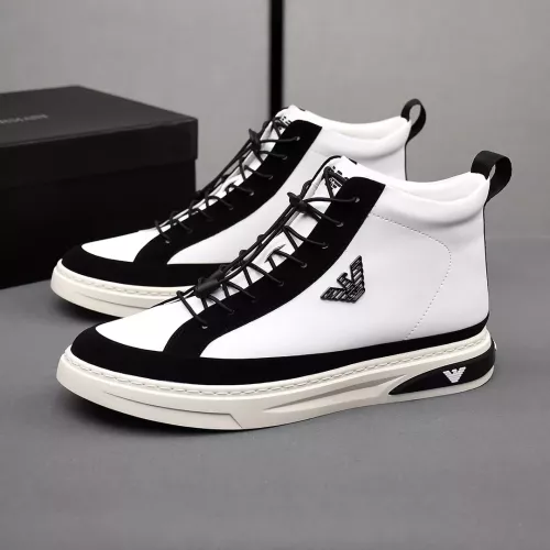 Wholesale Armani High Tops Shoes For Men #1381271 $85.00 USD, Wholesale Quality Replica Armani High Tops Shoes