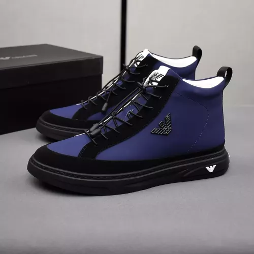 Wholesale Armani High Tops Shoes For Men #1381272 $85.00 USD, Wholesale Quality Replica Armani High Tops Shoes