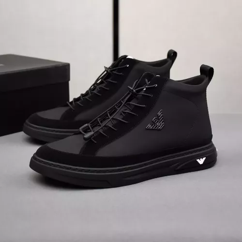 Wholesale Armani High Tops Shoes For Men #1381273 $85.00 USD, Wholesale Quality Replica Armani High Tops Shoes