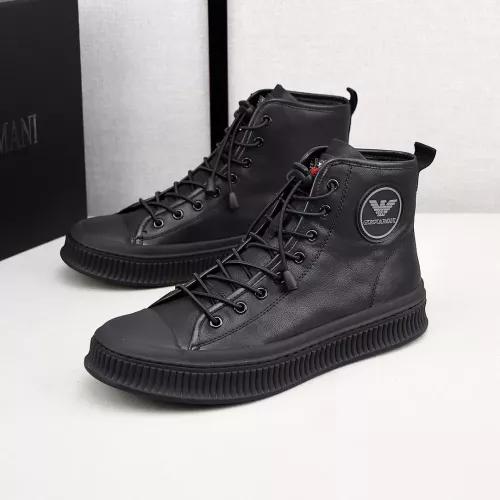 Wholesale Armani High Tops Shoes For Men #1381275 $88.00 USD, Wholesale Quality Replica Armani High Tops Shoes