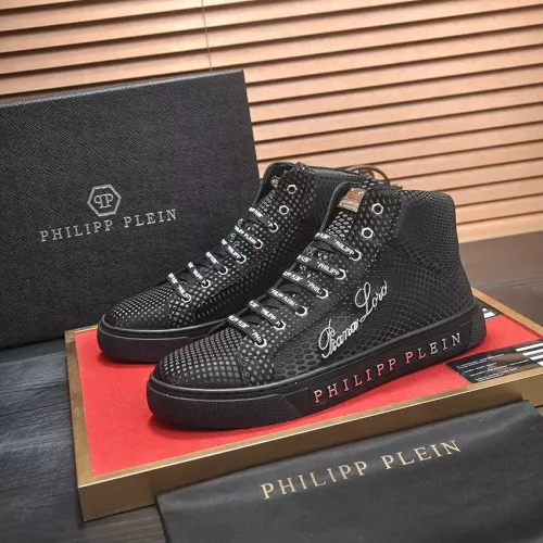 Wholesale Philipp Plein PP High Tops Shoes For Men #1381447 $88.00 USD, Wholesale Quality Replica Philipp Plein PP High Tops Shoes