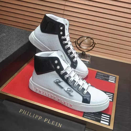 Replica Philipp Plein PP High Tops Shoes For Men #1381448 $88.00 USD for Wholesale